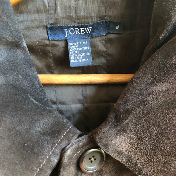 Sz xl J crew chocolate suede car coat - Picture 2 of 5